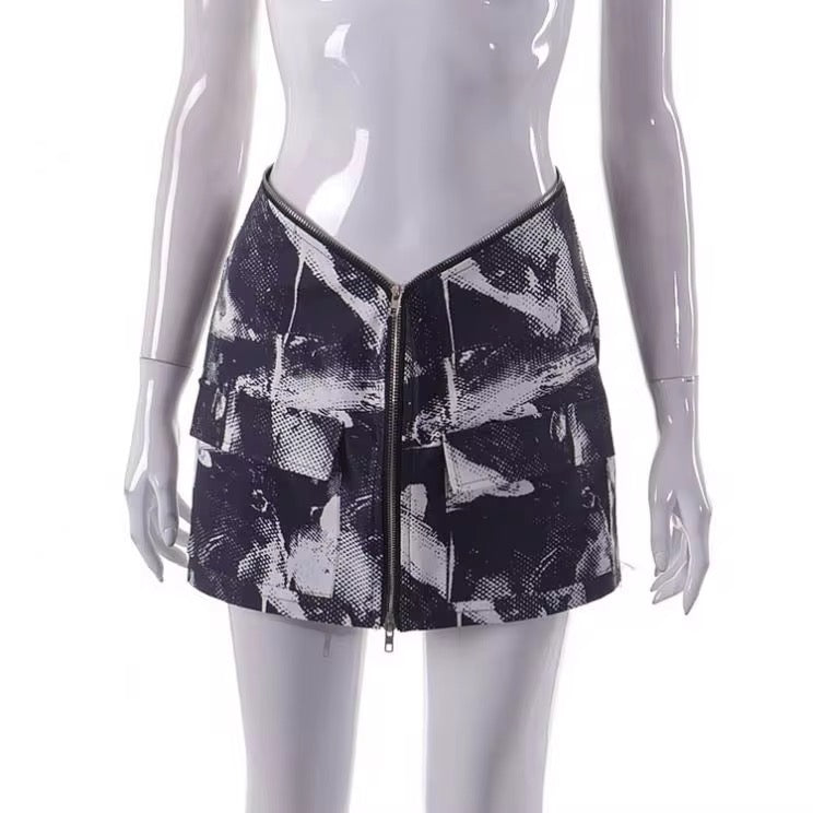 Abstract Mini Skirt